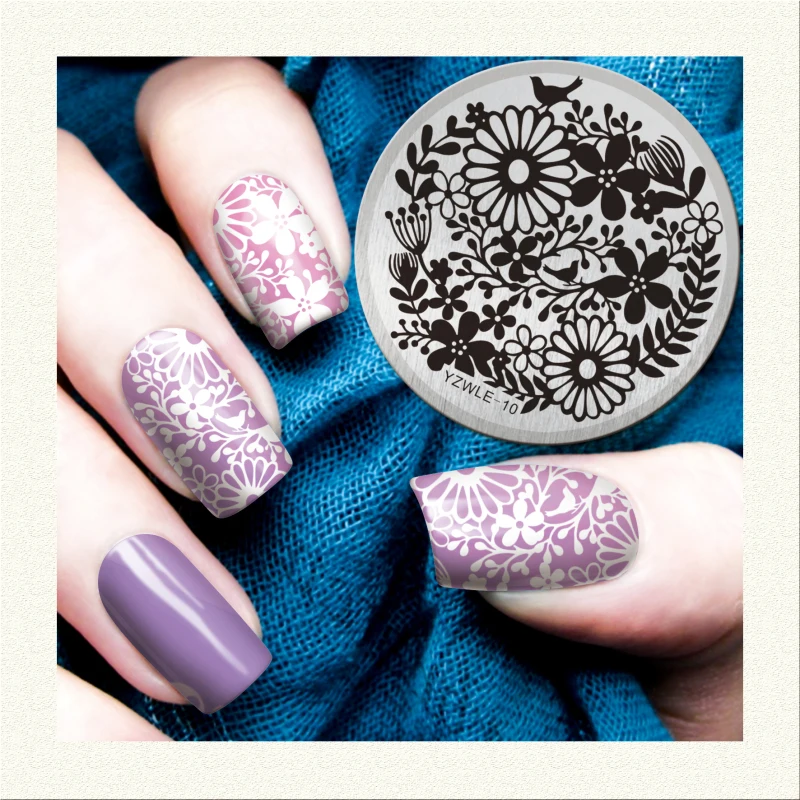 Пластина с изображениями для нейл арта 5 6 см Нержавеющая сталь шаблон ногтей