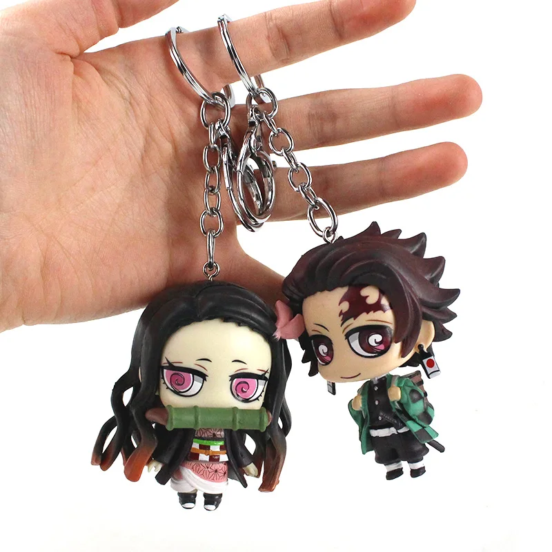 6 5 7 см 2 шт. комплект демон убийца Kimetsu без Yaiba версии камадо Tanjirou Nezuko Брелки ПВХ