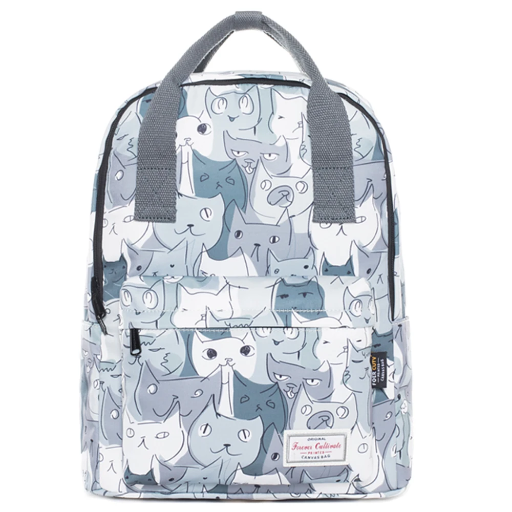 

Brand School Bag for Teenager Girls Junior High School Backpack College Student Bookbags Big Bagpack Cute Cat Printing Back Pack