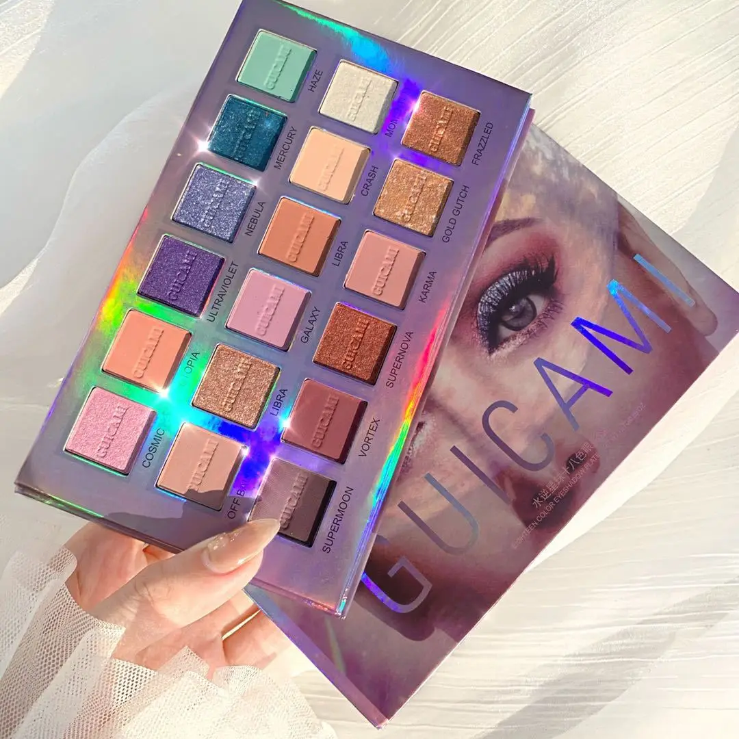GUICAMI 18 Colors Mercury Retrograde Eyeshadow Palette Shimmer Matte Glitter Pigmented Eye Shadow Powder Makeup Metallic Eyes |