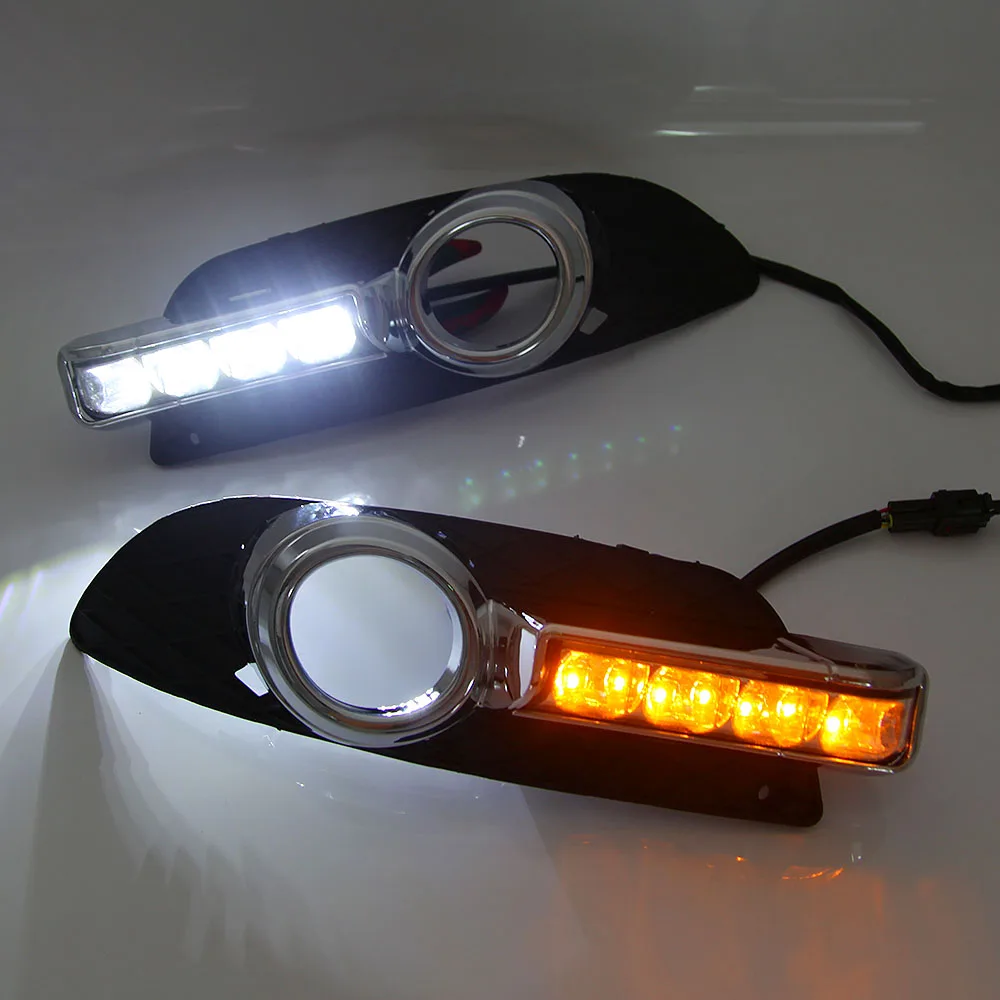 

Car Flashing 2Pcs LED DRL Daytime Running Light for mitsubishi lancer-ex Driving Lights with Mobile steering day light Ledlight