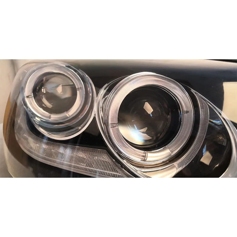 Пара модифицисветодиодный черных светодиодных фар ангельский глаз с апертурой