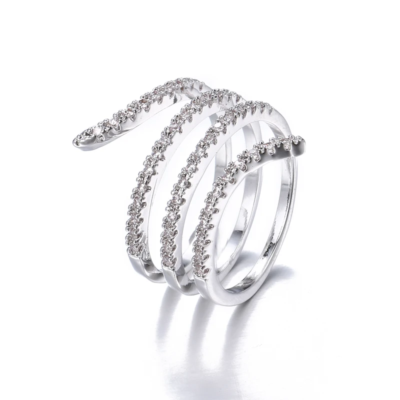 Bettyue Новое модное посеребренное кольцо спиральной формы необычное с маленькими