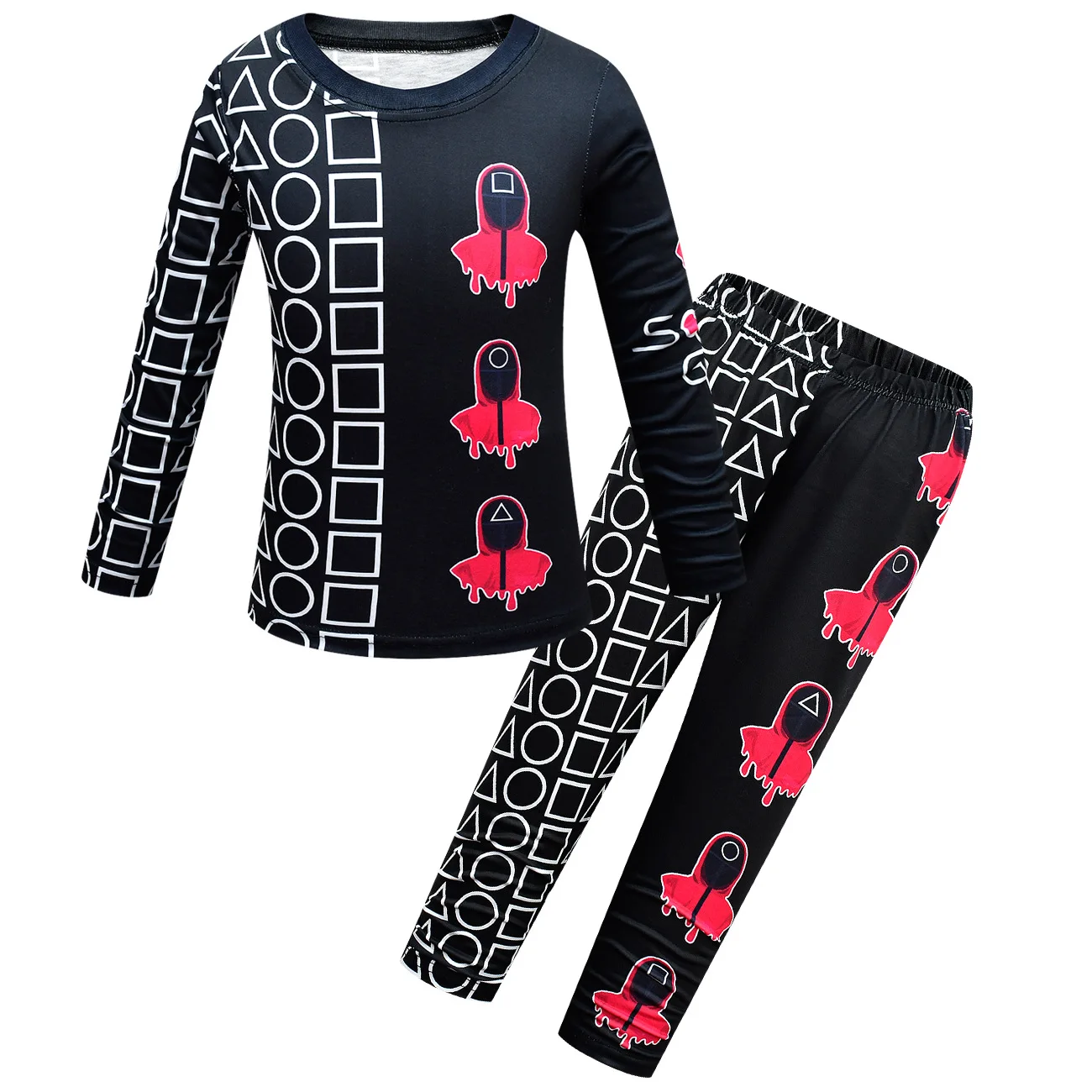 

Kids Clothes Movie Squid Game Pajamas for Boys Girls Long Sleeve Sleepwear Suit Baby Children Tops+ Pants 2pcs Homewear Outfits