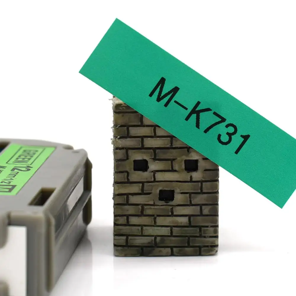 CIDY совместимый brother M-K731 MK731 MK 731 MK-731 черный на зеленом 12 мм ламинированные сильные