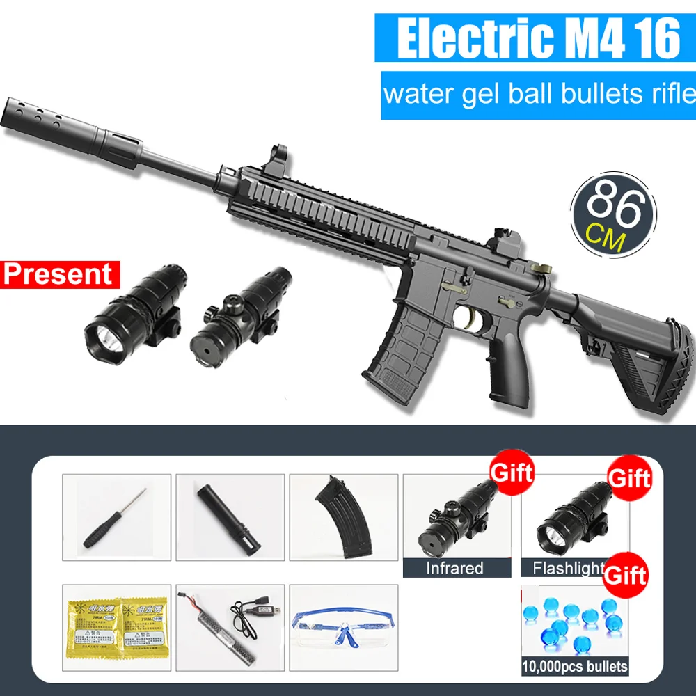 

Electric Water Bullet Gun M416 Infrared Water Darts Automatic Shooting Gun AK 47 Toy Boys Sniper Rifle Outdoor Toys