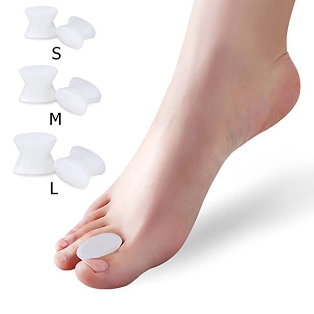 

1 Pair Silicone Toe Separators Overlap Toe Divider Hallux Valgus Corrector Toe Separator Bunion Guard Relaxer Adjuster Feet Care