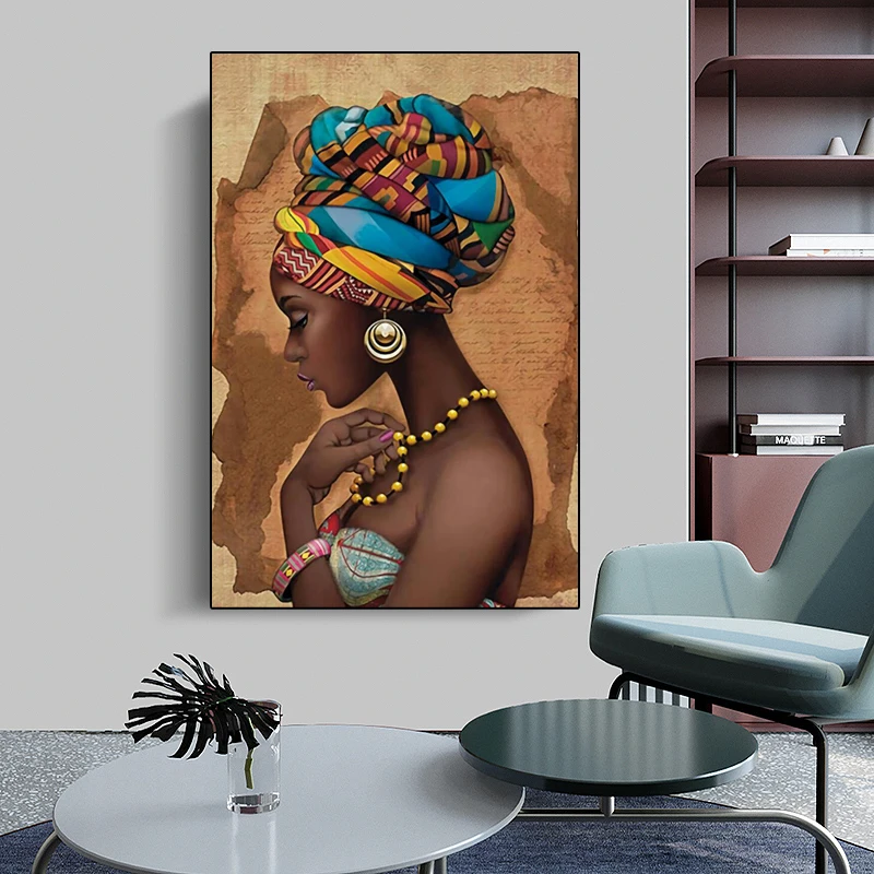 

Black African Women Canvas Painting Modern Posters and Prints Wall Art Picture for Bedroom Living Room Home Decoration Cuadros