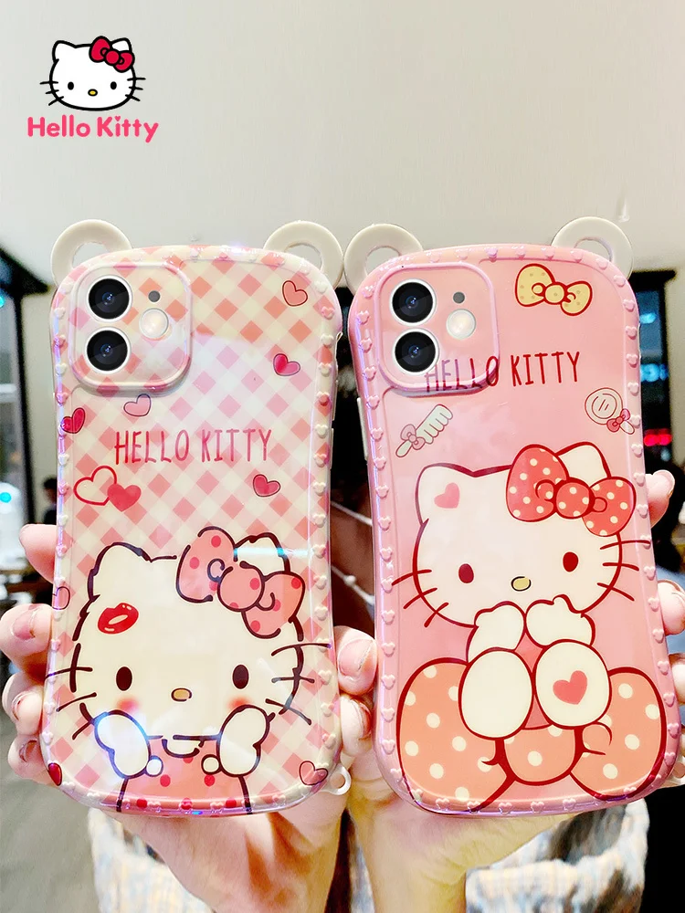 

Hello Kitty for IPhone 7/8P/X/XR/XS/XSMAX/11/12Pro/12mini Personality Creative Small Waist Silicone Anti-drop CaseSuitable for