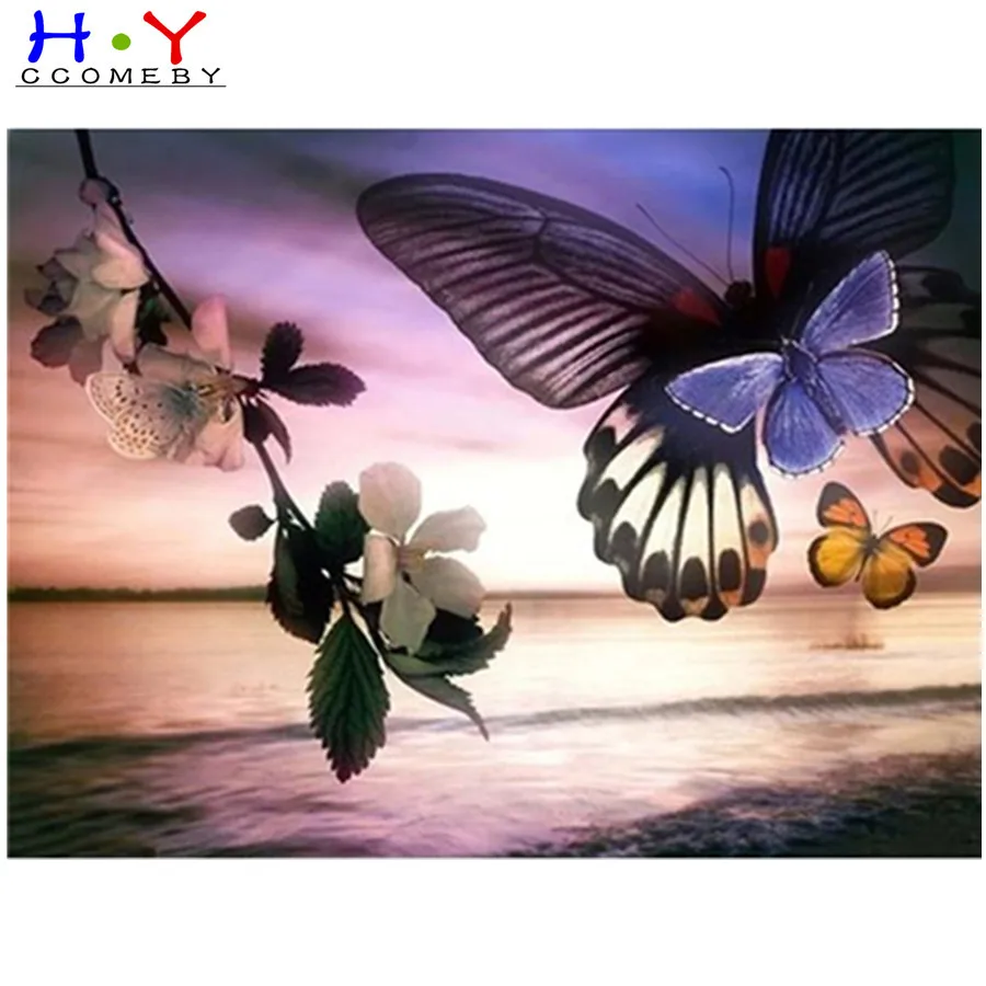 

5D Diamond Painting Full Round Square Landscape Seaside Diamond Embroidery Sale Animal Butterfly Mosaic Wall Art