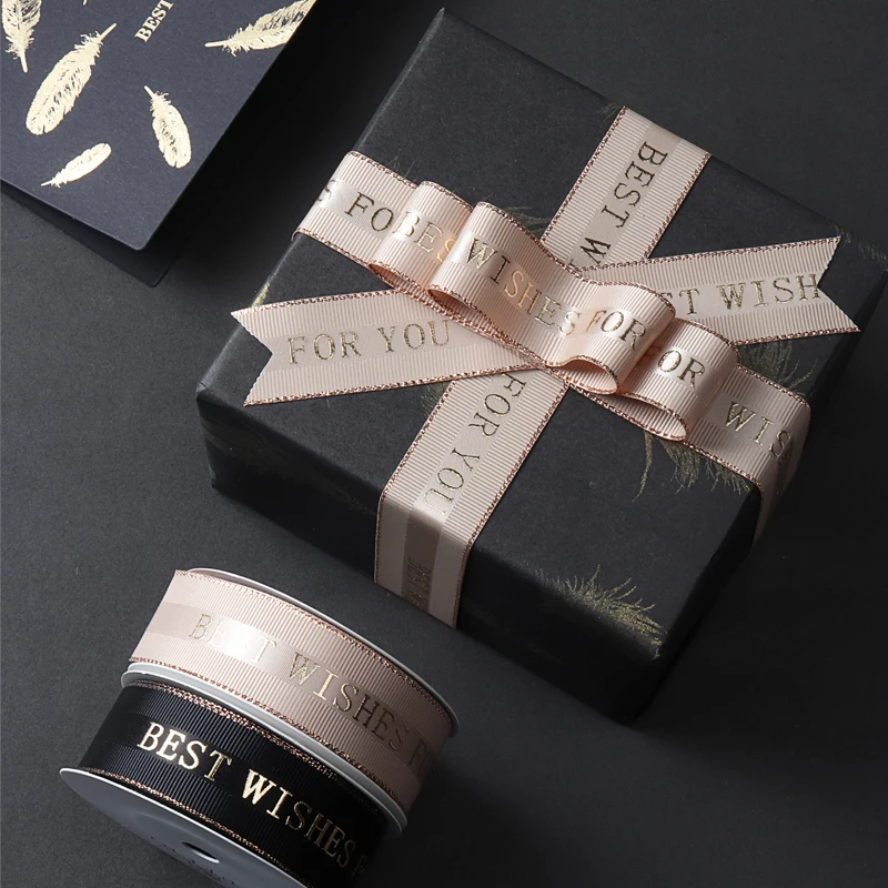 25 мм золочение ленты подарки на свадьбу день рождения упаковочной коробки