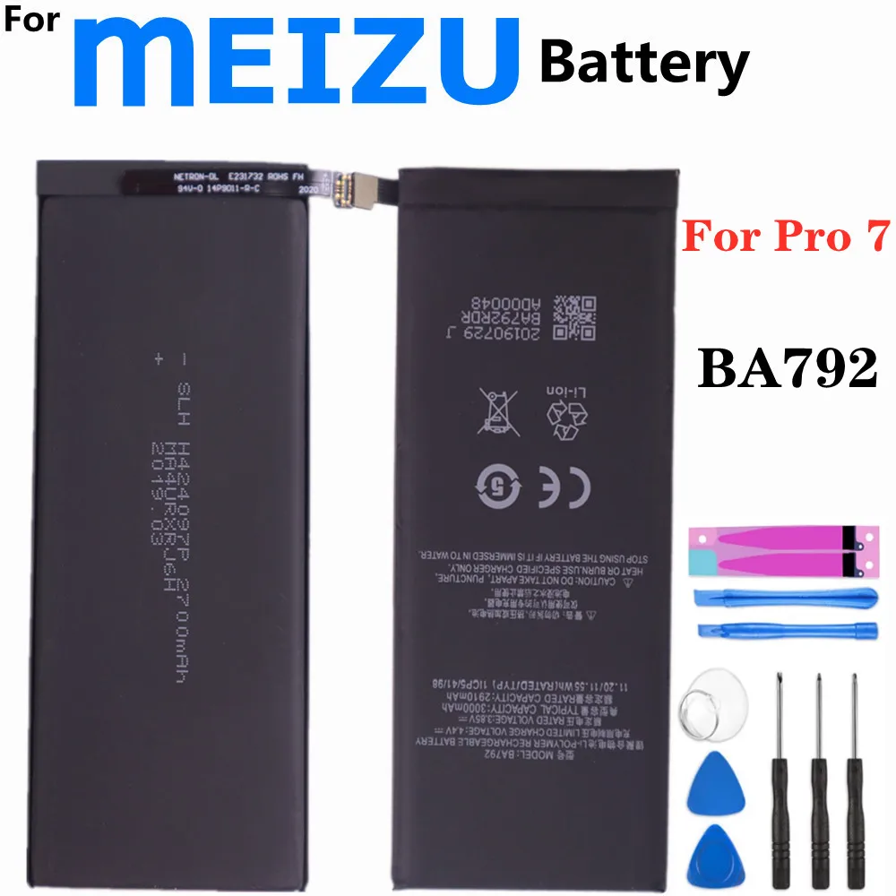 

3000 мА/ч, BA792 Батарея для Meizu Pro 7 M792Q M792C M792H мобильный телефон Батарея высокое Ёмкость Замена Батарея