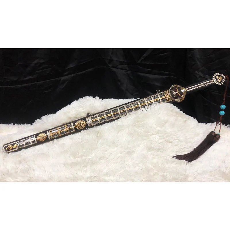 

High Qualiy Handmade Folded Steel Eight sides sword Pearl fish skin Copper fittings Chinese Ming Dynasty Yongle Knife Sharp