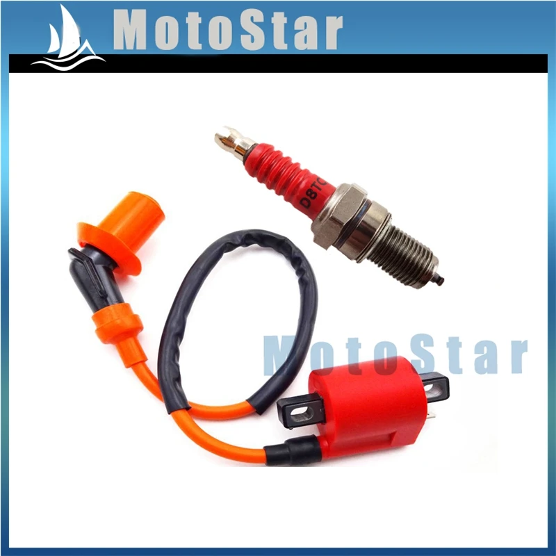 Motorcycle Racing Ignition Coil D8TC Spark Plug For 150cc 200cc 250cc Engine ATV Quad 4 Wheeler Dirt Pit Motor Bike Motocross | Автомобили