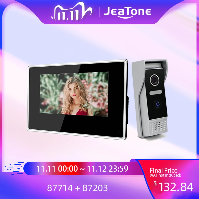 

Jeatone Wireless IP Video Intercom For Home Video Peephole HD Video Entry Home Doorphone RJ45 Tuya Smart Doorbell CAT5