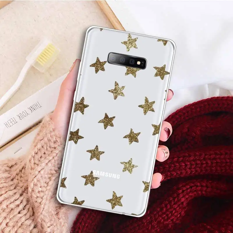

Shiny glitter cartoon star diamond Phone Case Transparent for samsung A 21s 50 51 71 S 8 9 20 20fe note 10 20 ultra plus