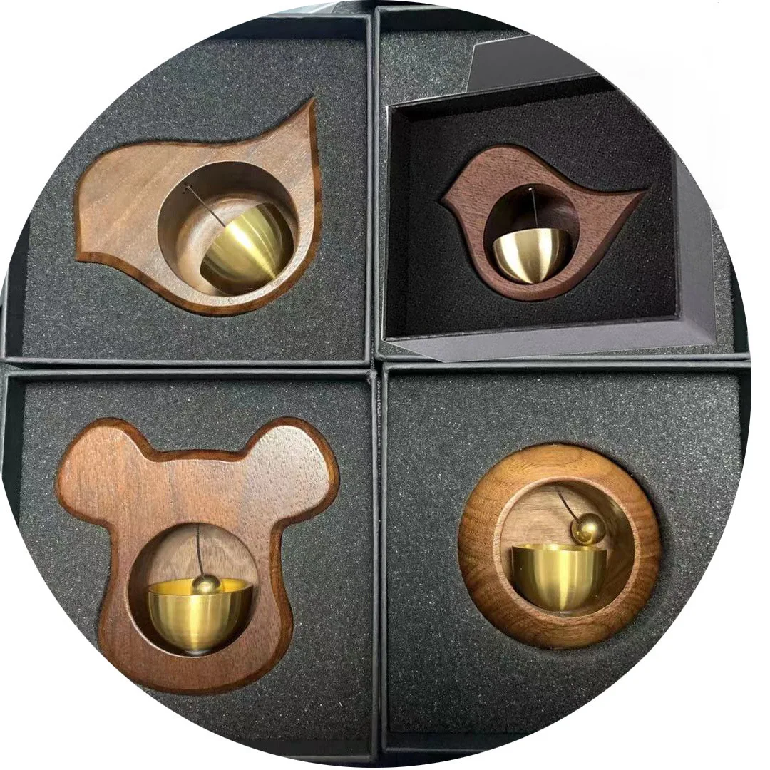 

Door Type Wind Chimes Door Opening Reminder Bell Refrigerator Bell Housewarming Gift Solid Wood Craft Pendant Copper Bell
