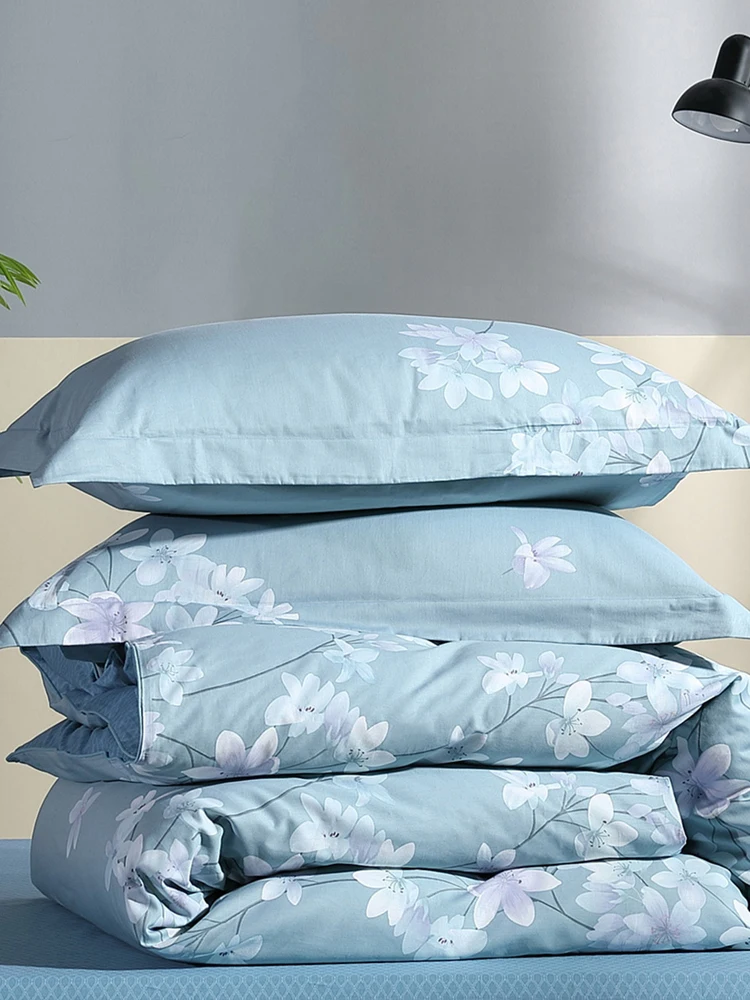 

zq Home Textile All Cotton Pure Cotton Printed Four-Piece Bedding Set Bedding Sheets