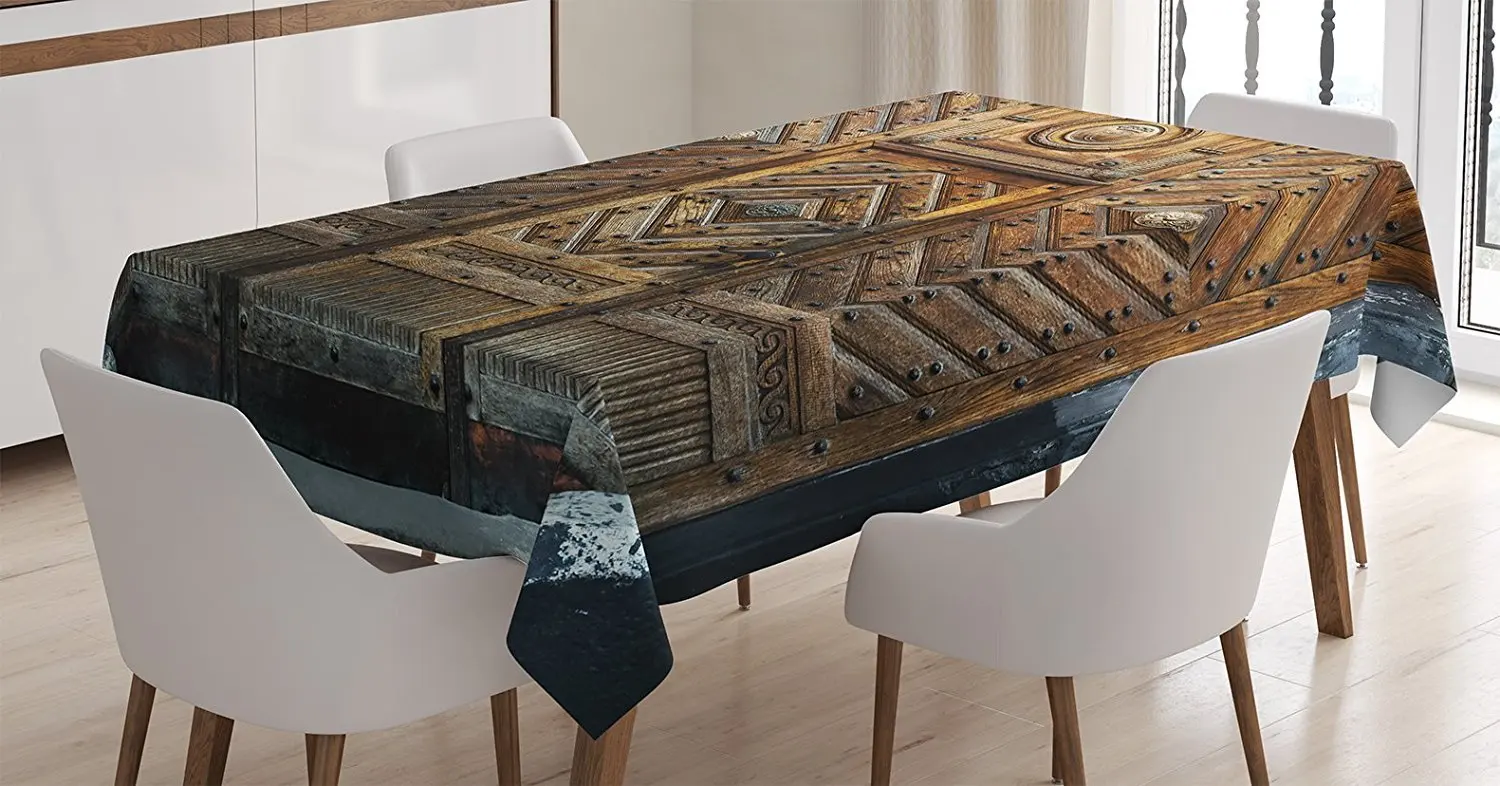 Деревенская Декоративная скатерть старая дверная рама традиционный орнамент