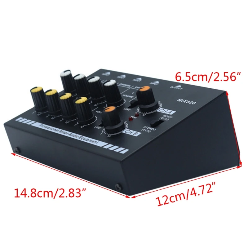

EU/UK/US Plug MIX800 8-Channels Mini Sound Mixer with Power Adapter Mono/Stereo Mixer Low Noise Sound Amplifier