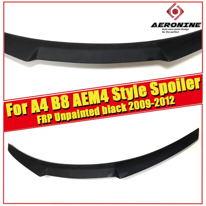 Подходит для Audi A4 B8 duckbill спойлер A4a A4Q внешний вид M4 Style FRP Неокрашенный Черный