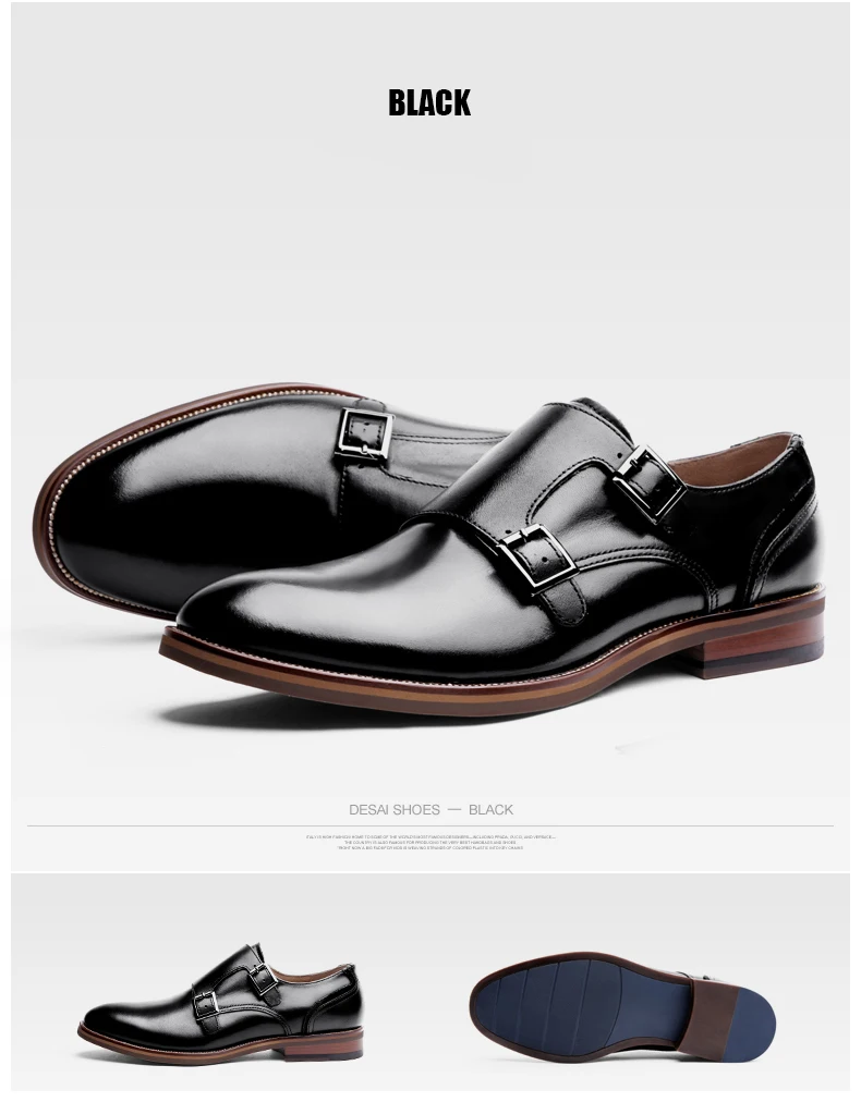 Desai/мужская повседневная обувь черного цвета; Мужская официальная обувь из натуральной кожи; коллекция года; модная обувь