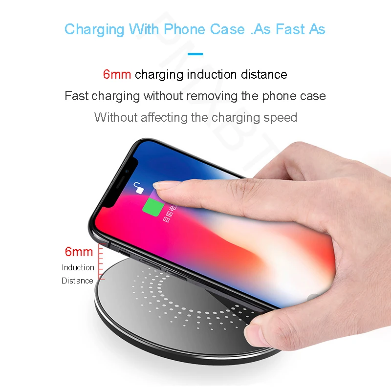Беспроводное зарядное устройство QI 15 Вт для iPhone 11 Pro 8 X XR XS Max USB быстрая