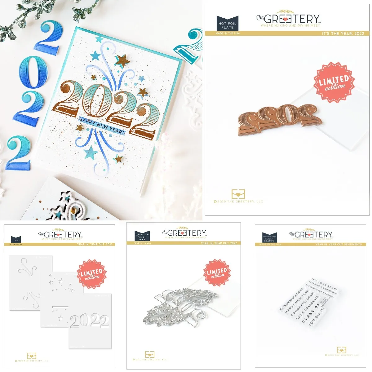

Diy Newest Hot Sell Year In, Year Out2022 Embossing Template Metal Cutting Dies Stamps Stencil Hot Foil Set Scrapbook Diary Gift