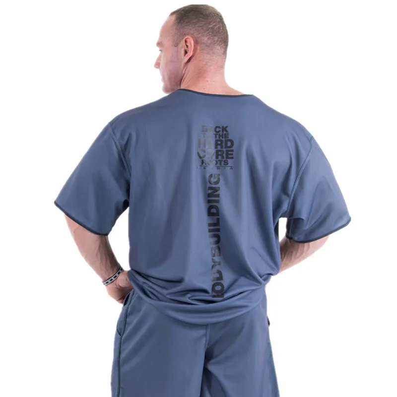 

Professional Sports Exercise Clothing Running Short-sleeved Training and Exercise T-shirt Men's Outdoor Fitness Cotton 07JW445