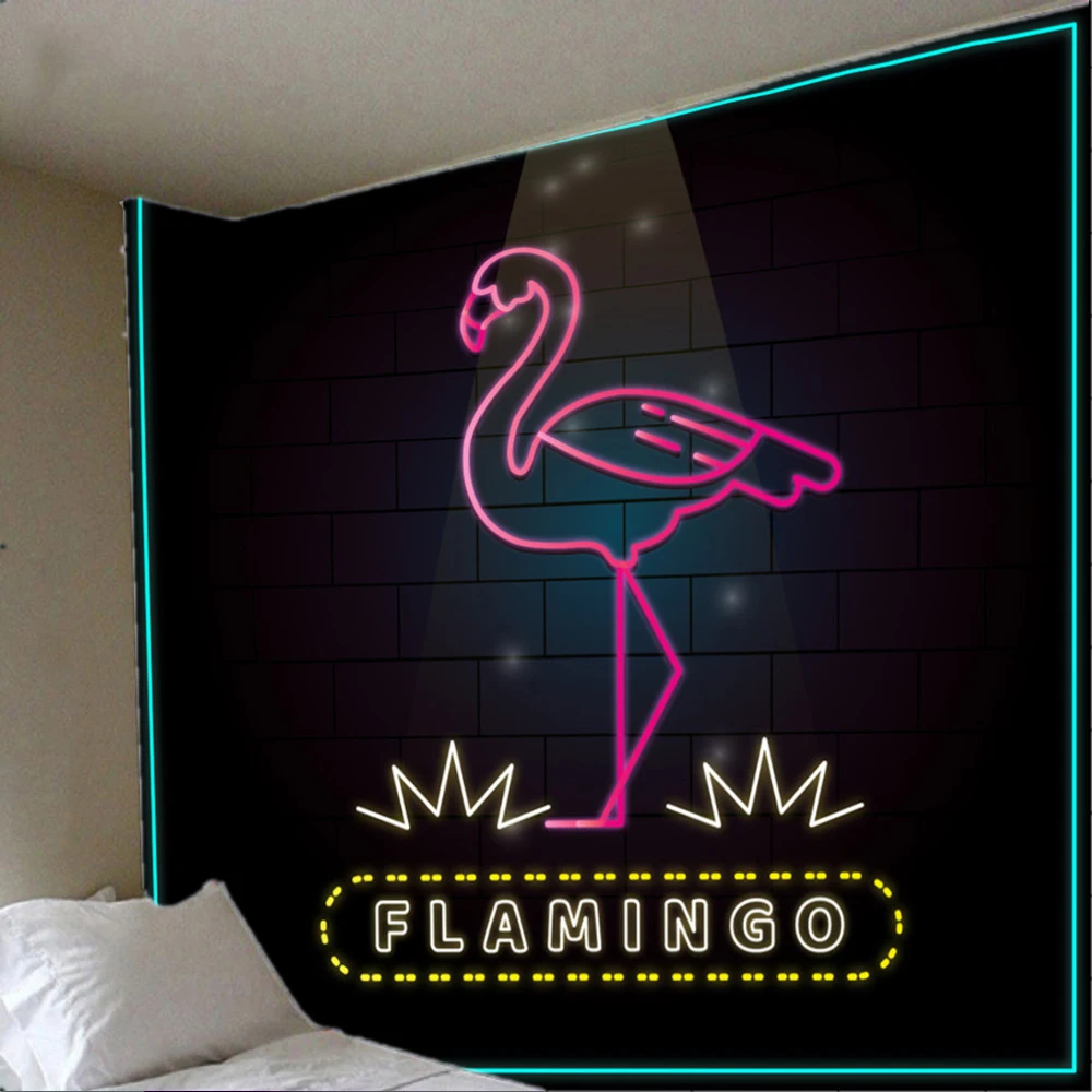 

Polyester Flamingo Tapestry Wall Art Tapestries Tropical Home Decorative Door Curtain Living Room Bedspread Sheet Table Cloth