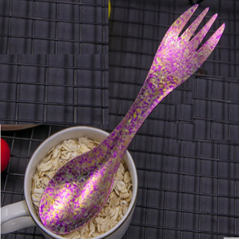 Вилка из титанового сплава портативная ложка для пикника и отдыха на открытом