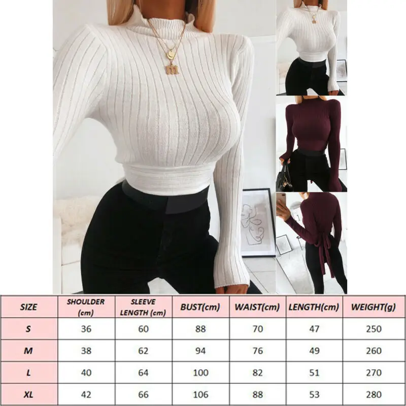 2019 Autumn Womens Swearter Shirts Warm Knitted Frill High Neck Sweater Turtleneck Pullover Fashion Slim Fit Long Sleeve Tops | Женская