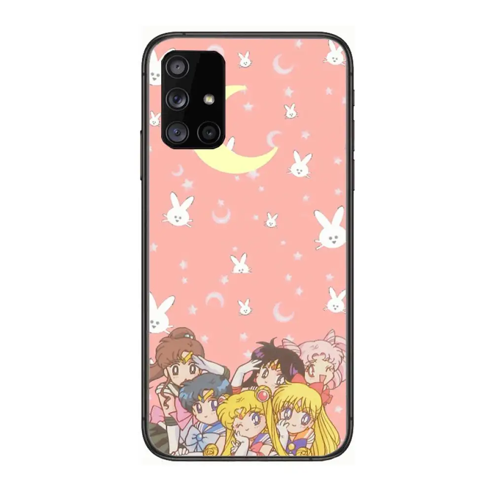 

Anime Sailor Moon Phone Case Hull For Samsung Galaxy A 90 50 51 20 71 70 40 30 10 80 E 5G S Black Shell Art Cell Cover