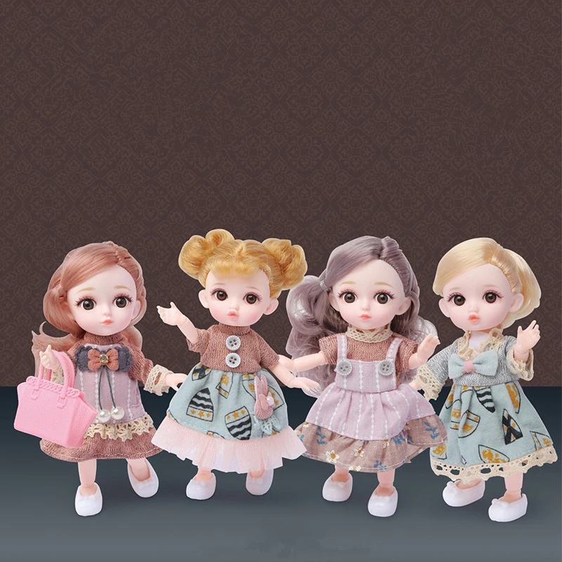 Мини-Кукла шарнирная 16 см с одеждой и обувью 12 подвижных суставов | Игрушки хобби