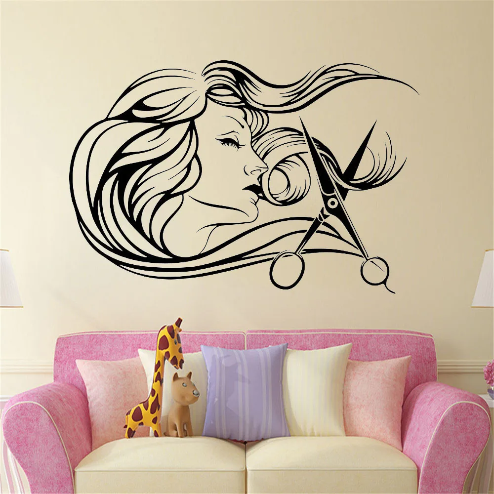 Женская Виниловая наклейка для парикмахерской WL334 | Дом и сад