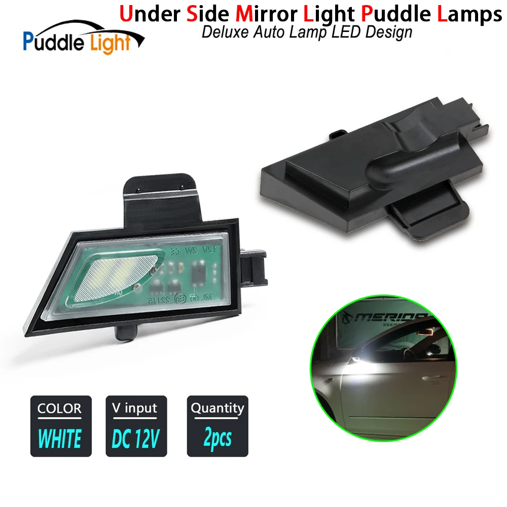 

2Pcs White Error Free LED Under Side Mirror Puddle Light For VW GOLF 7 Variant GTI R20 Touran Sportsvan All Track CANBUS
