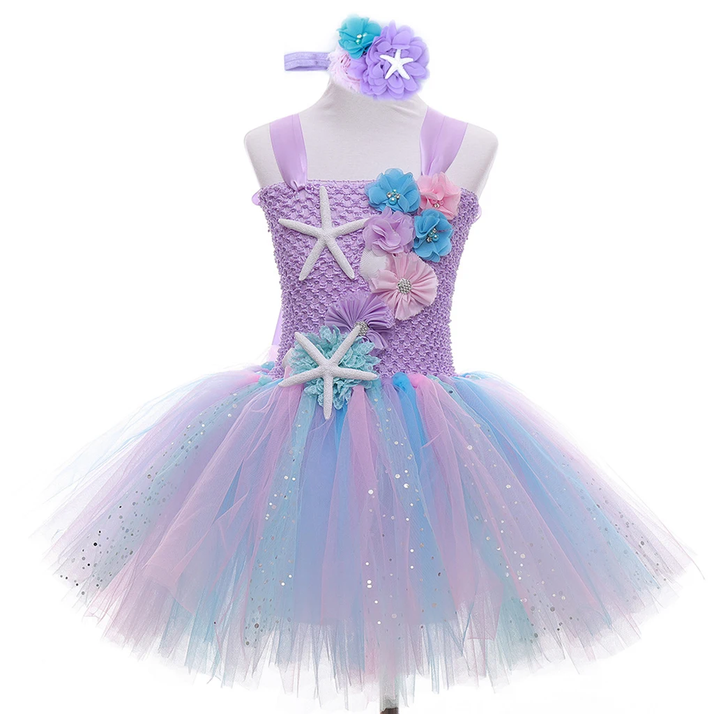 

Girls Mermaid Tutu Dress Princess Birthday Party Dresses for Girls