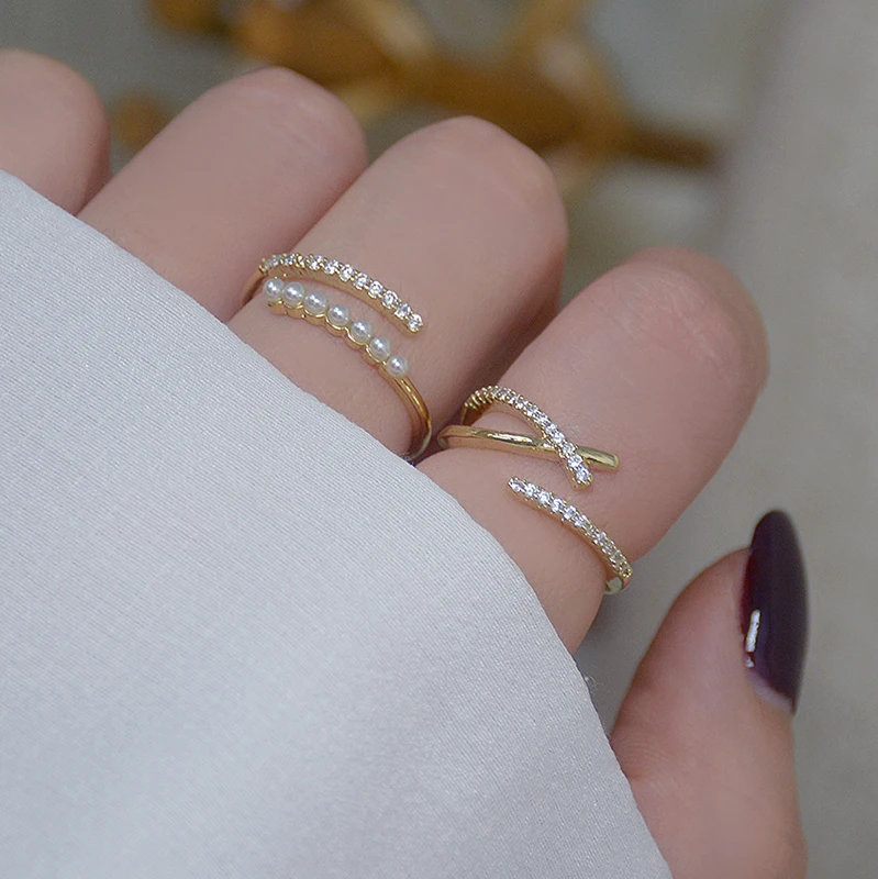 Блестящая сторона новые аксессуары кристалл обручальные Регулируемые кольца