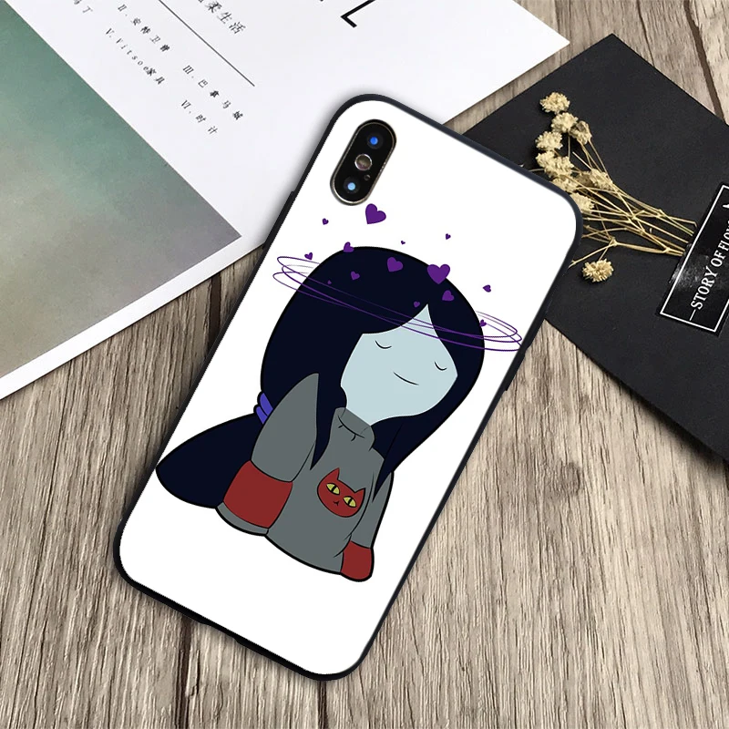 Из мультфильма Время приключений (Финн Черный силиконовый чехол для мобильного
