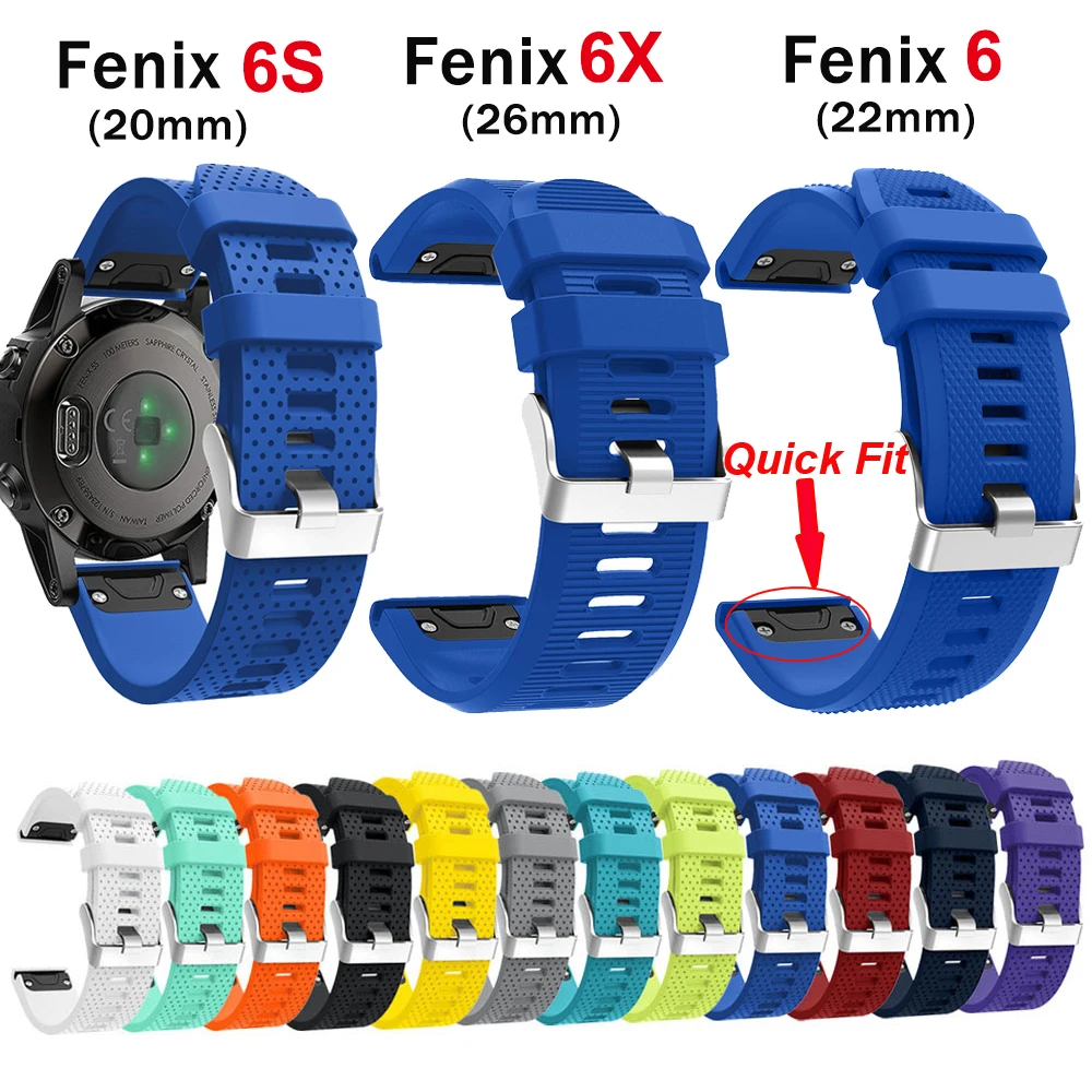 Силиконовый ремешок для часов на запястье смарт Garmin Fenix 6X6 6S Pro 5X5 5S плюс 3 3HR часы