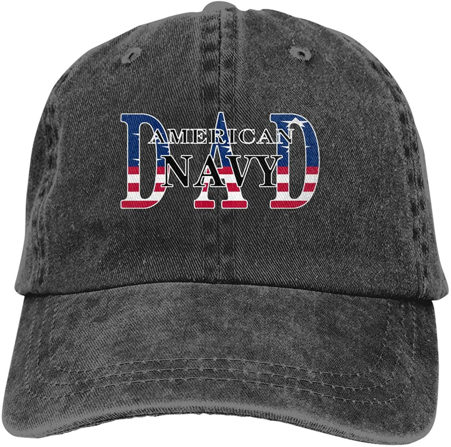 

Navy Dad American Flag Sports Denim Cap Adjustable Unisex Plain Baseball Cowboy Snapback Hat