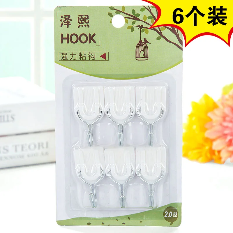 6 шт. прочный крючок на липучке настенные дверные крючки клею держатель для кухни