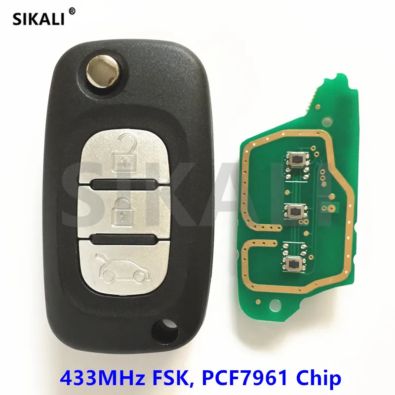 3 кнопки Складной флип дистанционный брелок 433 МГц с ID46 PCF7961 чип для Renault Fluence Megane 3 Scenic 3