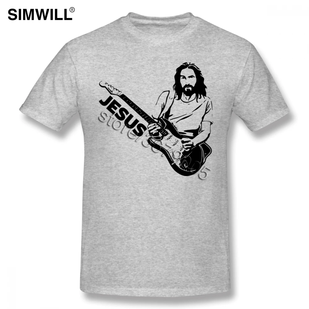 Футболки с надписью Jesus Play Guitar новинка обычные футболки графикой мужские