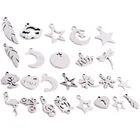 30 шт.лот не выцветают амулеты 316 из нержавеющей стали перо Лист Луна Звезда Сердце для ожерелья подвески diy Изготовление ювелирных изделий