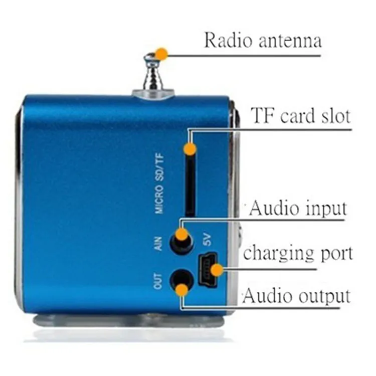 Сабвуфер FM радио 5h время воспроизведения USB SD TF карта Открытый Портативный мини