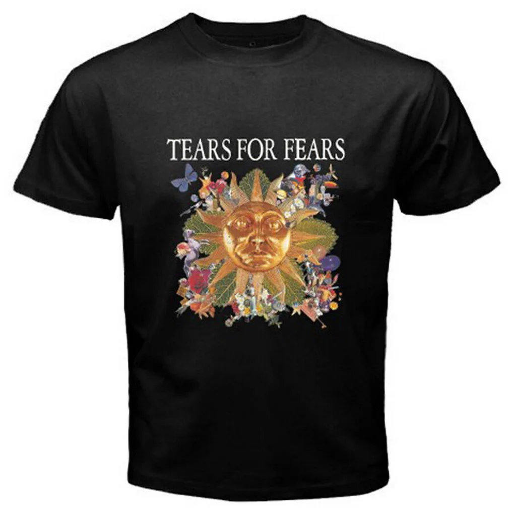 

New TEARS FOR FEARS Roll Down English Rock Band Men's Black T-Shirt Size S-3XL Summer Style Tops TEE Shirt