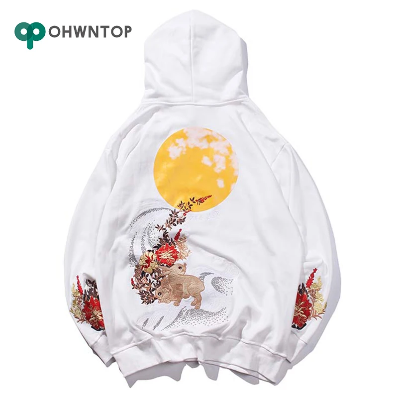 Толстовка мужская с капюшоном в стиле хип хоп хлопковый пуловер вышивкой