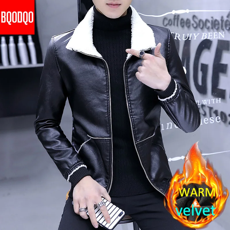 На флисовой подкладке с искусственным из PU искусственной кожи зимняя мужская