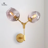 tiooka glass wall light tree branch sconces gold black lamp for bedside decor lighting tv background aisle wall mounted lamp
